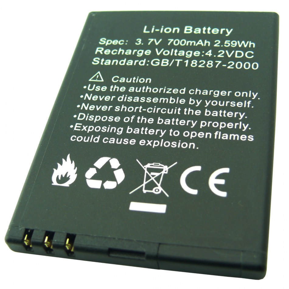 Batteria GB-T18287-2000 a litio 700mAh bulk Batteria GB-T18287-2000 a litio 700mAh bulk
