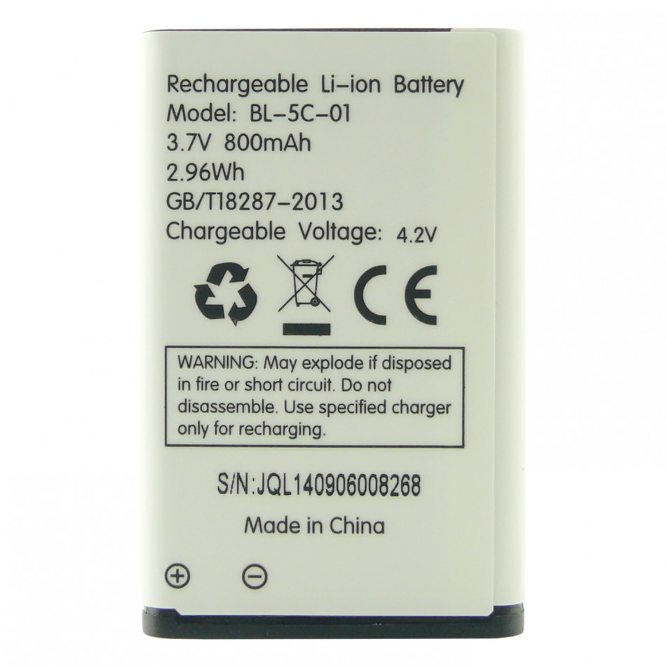 Batteria BL-5C-01 a litio 800mAh bulk Batteria BL-5C-01 a litio 800mAh bulk