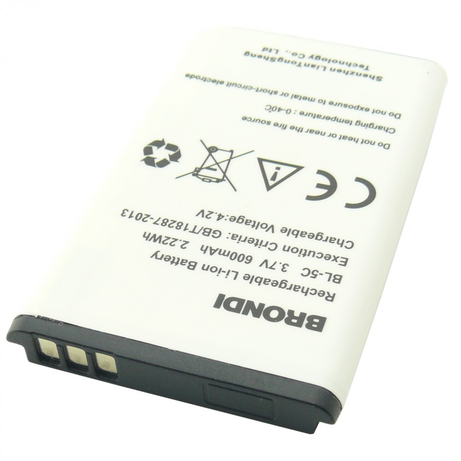 Batteria BL-5C-01 a litio 600mAh bulk Batteria BL-5C-01 a litio 600mAh bulk