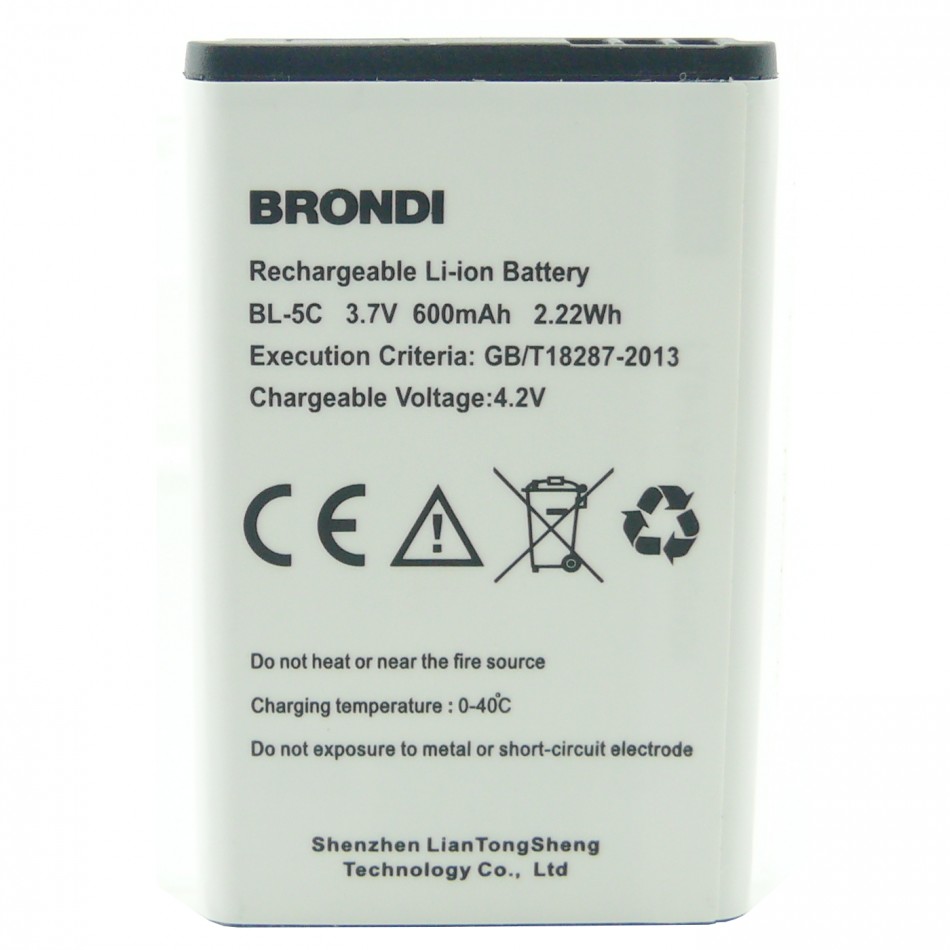 Batteria BL-5C-01 a litio 600mAh bulk Batteria BL-5C-01 a litio 600mAh bulk
