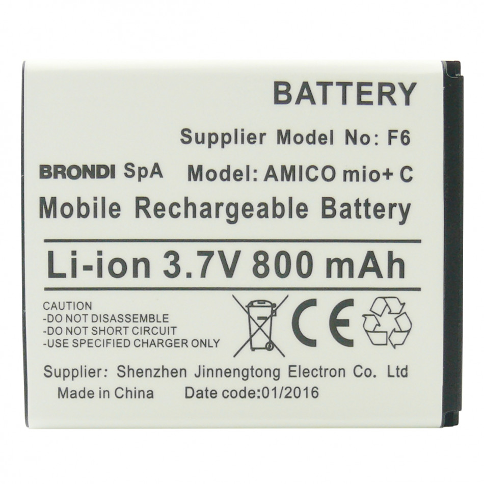 Batteria F6 a litio 800 mAh bulk Batteria F6 a litio 800 mAh bulk