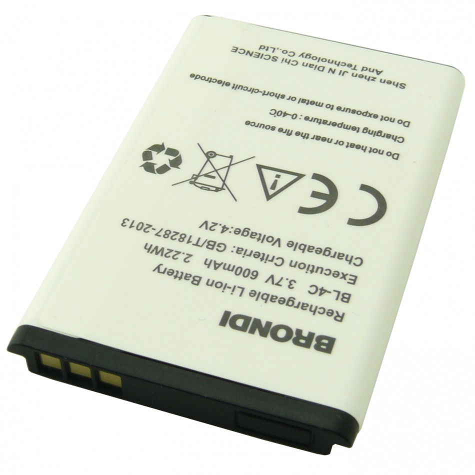 Batteria BL-4C a litio 600 mAh bulk Batteria BL-4C a litio 600 mAh bulk