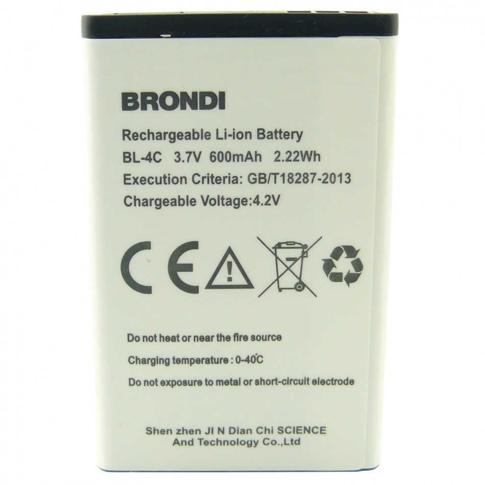 Batteria BL-4C a litio 600 mAh bulk Batteria BL-4C a litio 600 mAh bulk