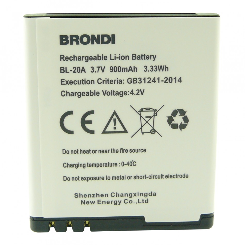 Batteria BL-20A a litio 900mAh bulk Batteria BL-20A a litio 900mAh bulk