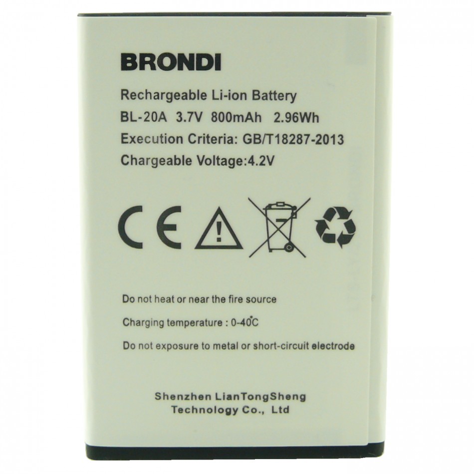 Batteria BL-20A a litio 800mAh bulk Batteria BL-20A a litio 800mAh bulk