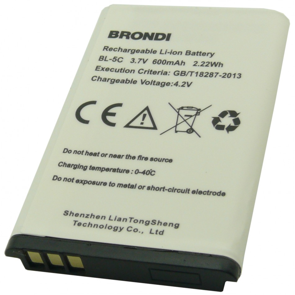 Batteria BL-5C-01 a litio 600mAh bulk Batteria BL-5C-01 a litio 600mAh bulk