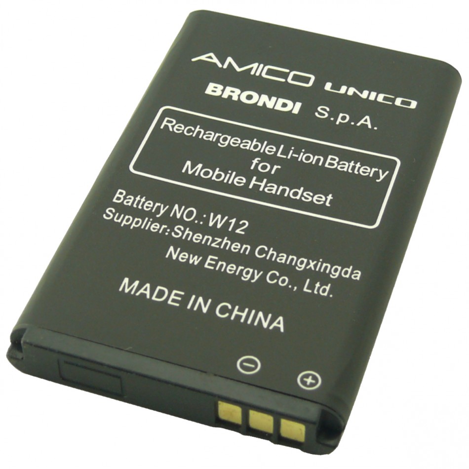 Batteria W12 a litio 600 mAh bulk Batteria W12 a litio 600 mAh bulk