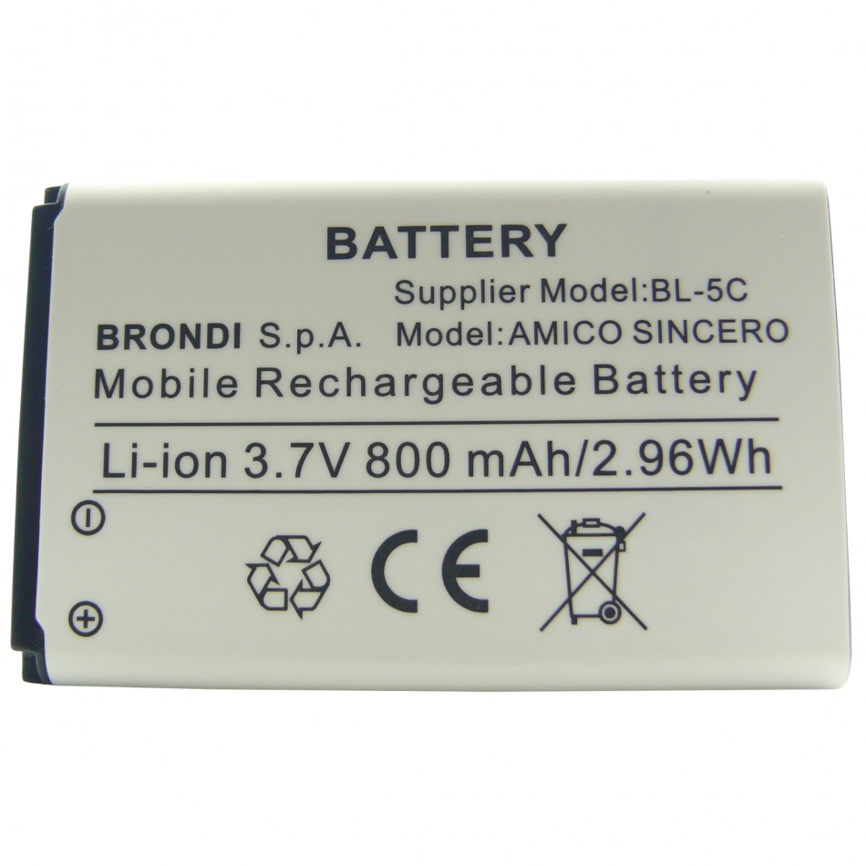 Batteria BL-5C a litio 800 mAh bulk Batteria BL-5C a litio 800 mAh bulk