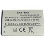 30002886 Batteria BL-5C a litio 800 mAh bulk per Brondi Amico Sincero