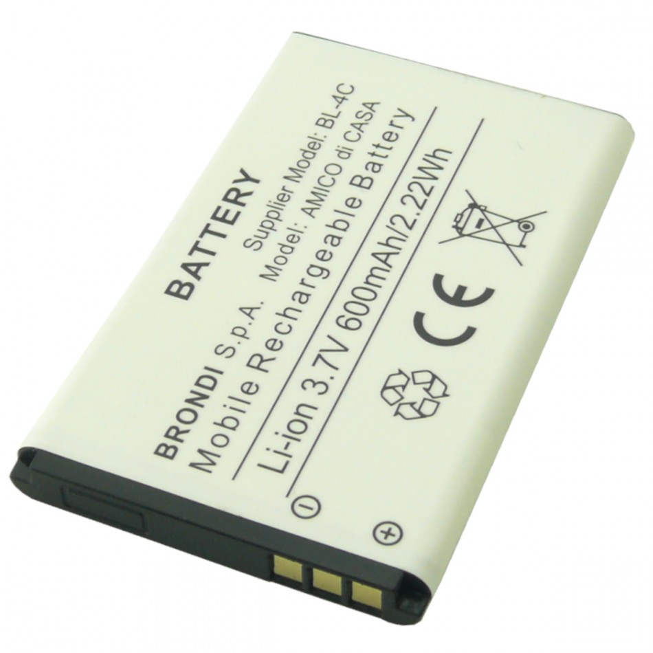 Batteria BL-4C a litio 600 mAh bulk Batteria BL-4C a litio 600 mAh bulk