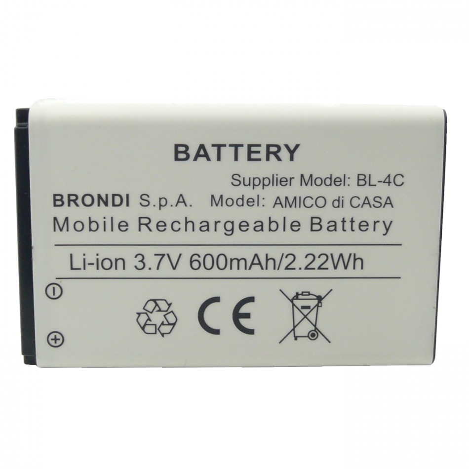 Batteria BL-4C a litio 600 mAh bulk Batteria BL-4C a litio 600 mAh bulk