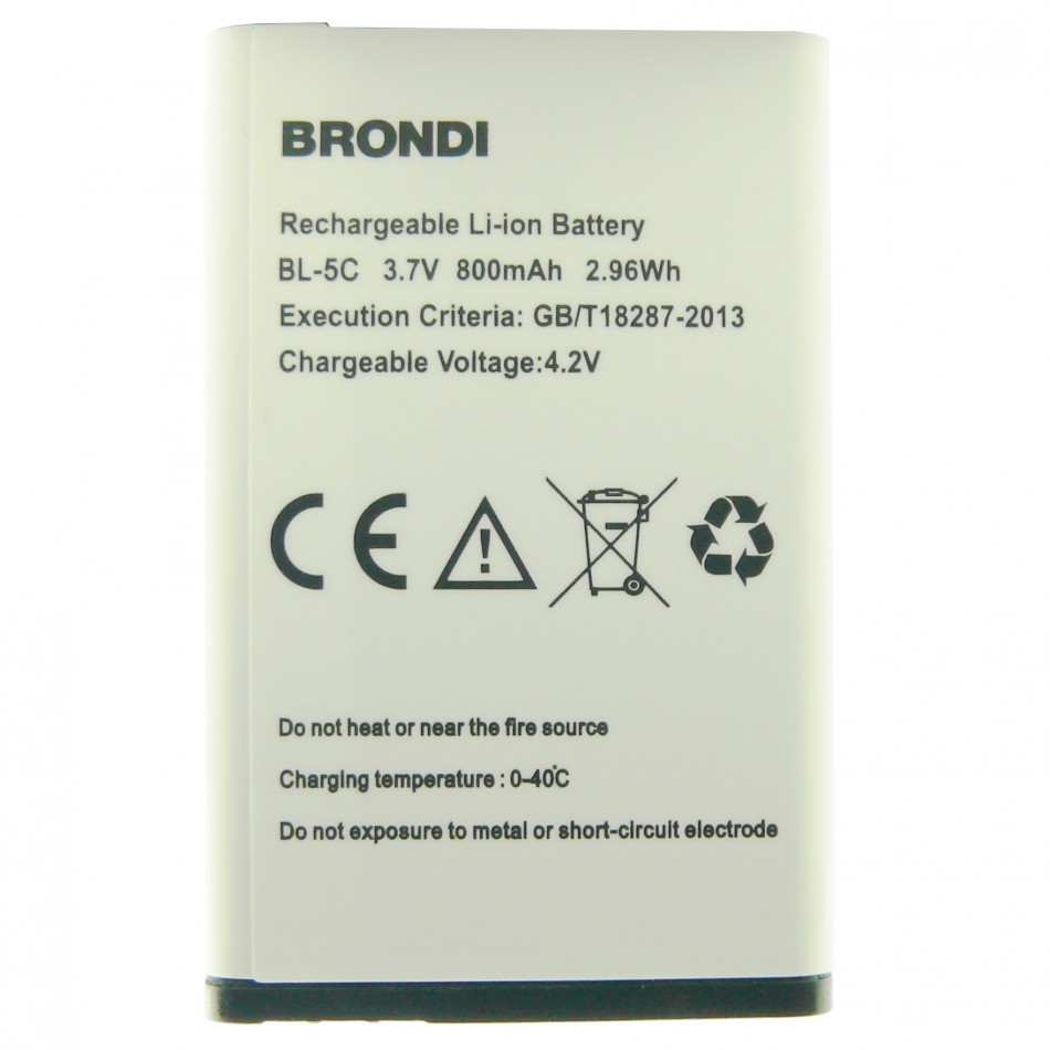 Batteria BL-5C a litio 800mAh bulk Batteria BL-5C a litio 800mAh bulk