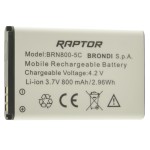 30002987 Batteria BRN800-5C a litio 800mAh bulk per Brondi RAPTOR