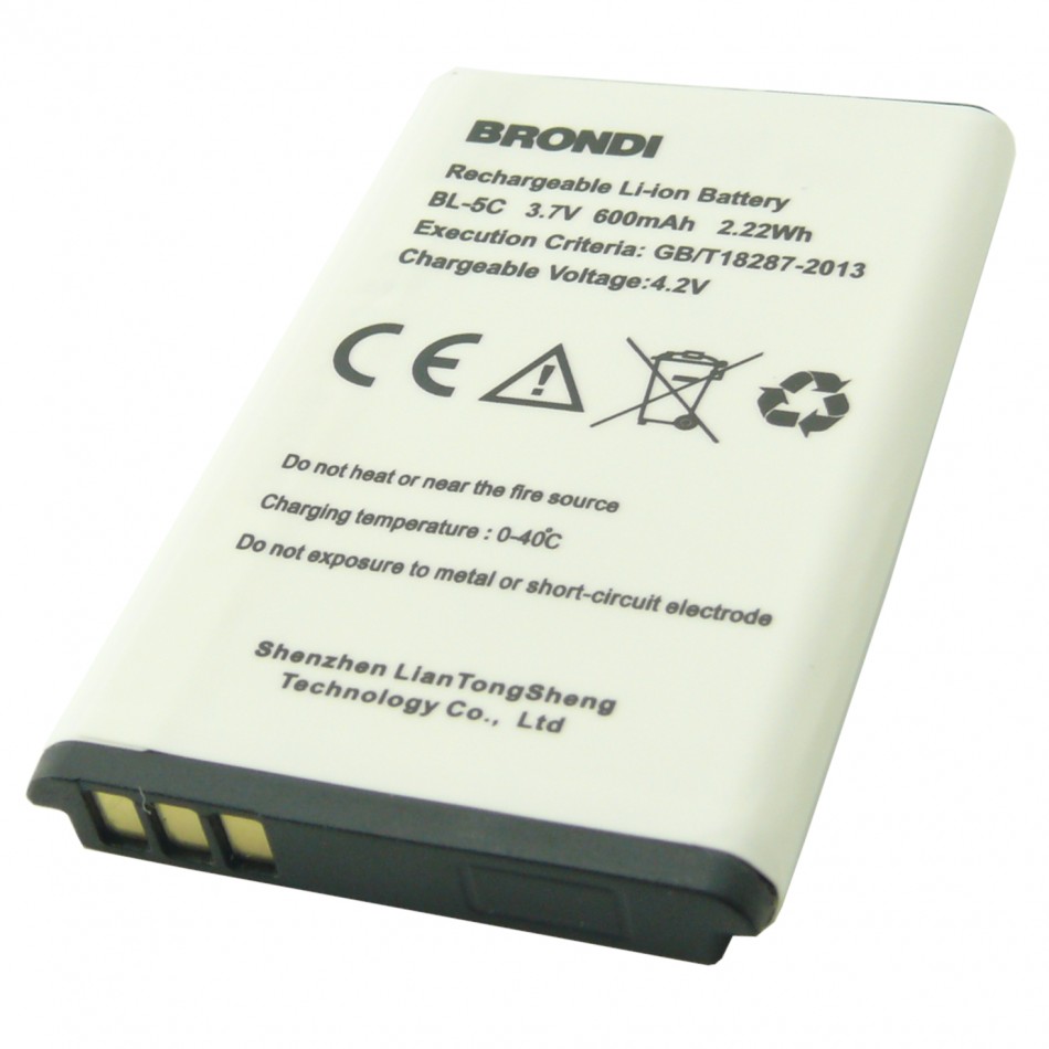 Batteria BL-5C-01 a litio 600mAh bulk Batteria BL-5C-01 a litio 600mAh bulk