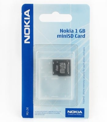 Memory card miniSD MU-24 da 1 GB Memory card miniSD MU-24 da 1 GB