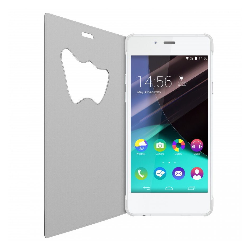 Custodia a flip con finestra a forma di W Custodia a flip con finestra a forma di W