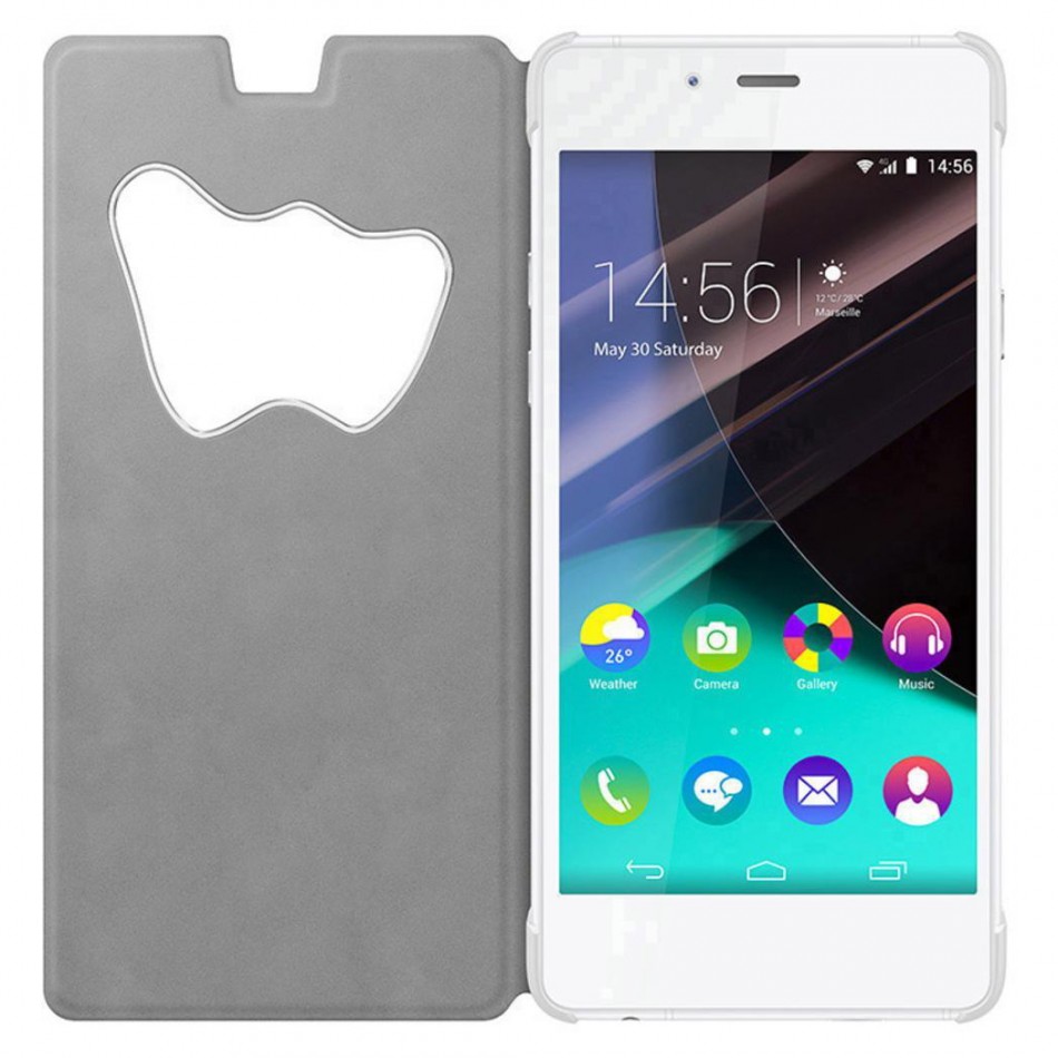 Custodia a flip con finestra a forma di W Custodia a flip con finestra a forma di W