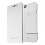 WKRAINFL1709WH Custodia a libro bianca per Wiko Rainbow