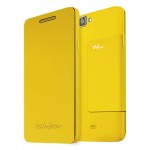 WKRAINFL1754Y Custodia a libro gialla per Wiko Rainbow