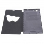 Custodia a flip con finestra a forma di W