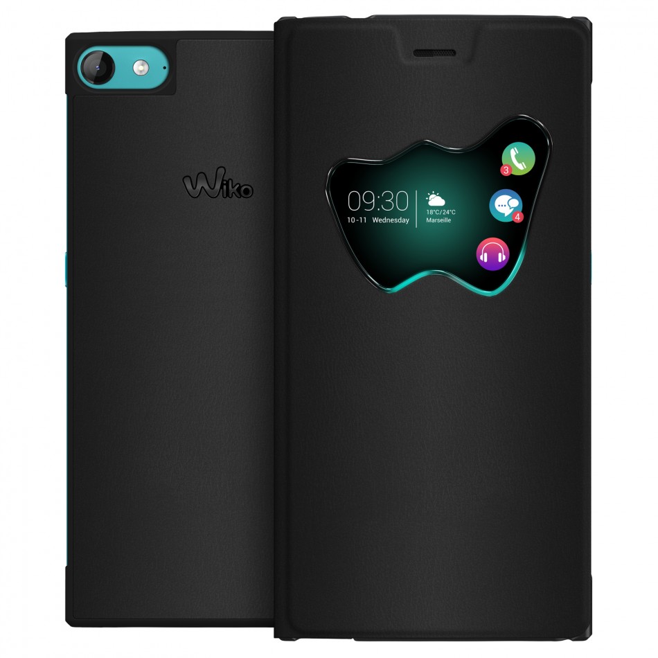 Custodia a flip con finestra a forma di W Custodia a flip con finestra a forma di W