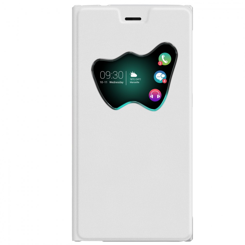 Custodia a flip con finestra a forma di W Custodia a flip con finestra a forma di W