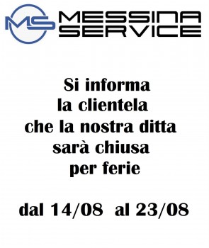 Chiusura ferie estive